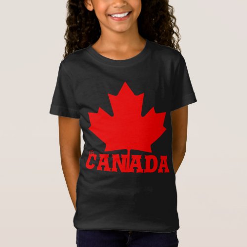 Canada Day cute fun custom red maple leaf shirt