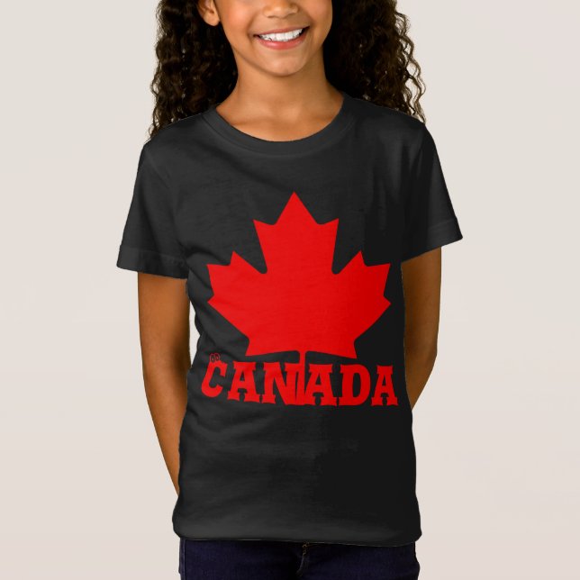Canada Day cute fun custom red maple leaf shirt (Front)
