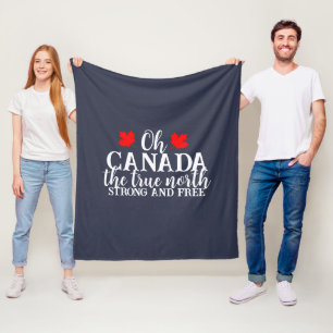 Canada Day Family Matching T-Shirt Fleece Blanket