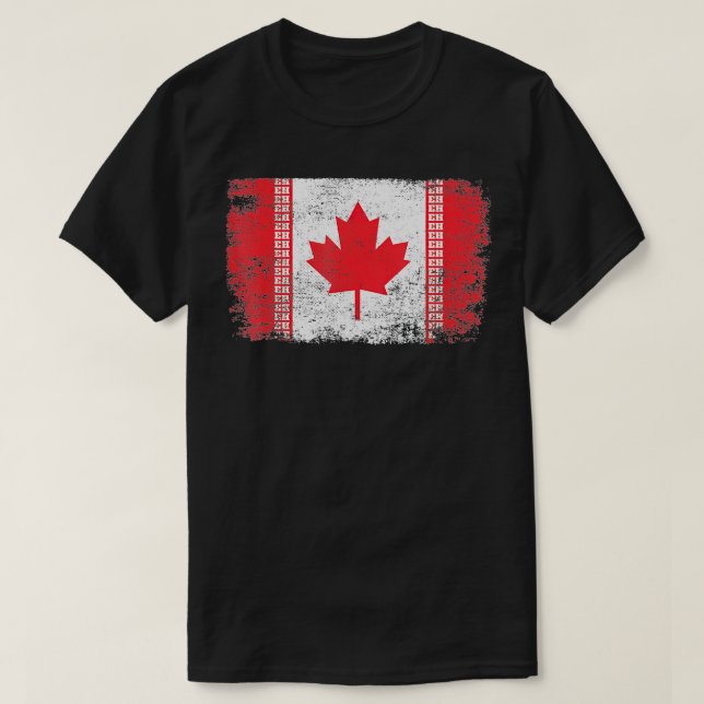 Canada Day Funny Canadian Distressed Eh Flag Men w T-Shirt (Design Front)