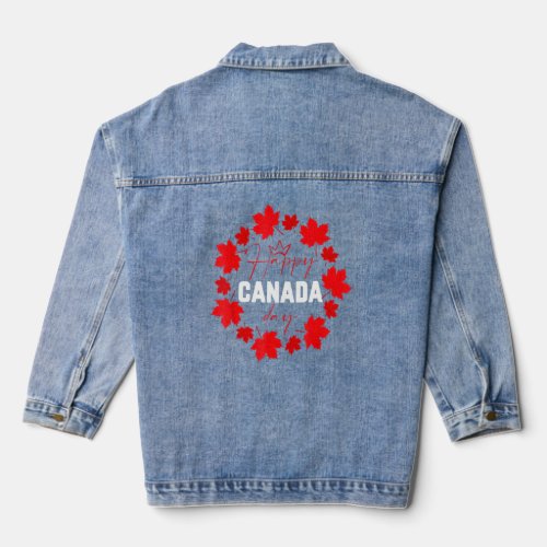 Canada Day Happy Canada Day Canada Red Maple Leaf  Denim Jacket