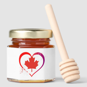Canada Day Heart Honey Jar Favors