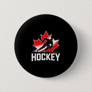 Canada day hockey patriotic maple leaf canadian button