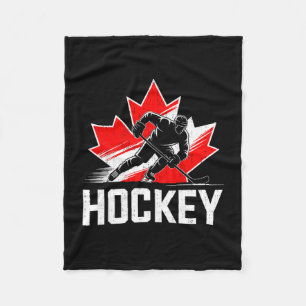 Canada day hockey patriotic maple leaf canadian fleece blanket