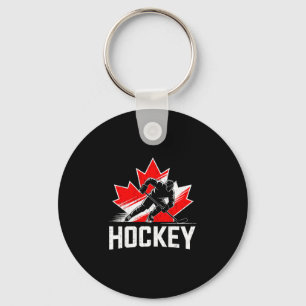 Canada day hockey patriotic maple leaf canadian keychain