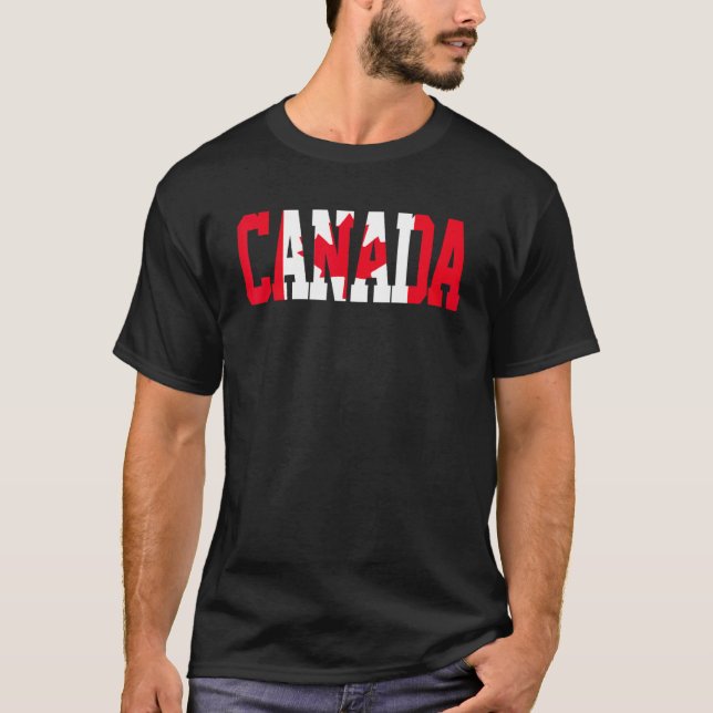 Canada Day Maple Leaf Canadian Roots American Flag T-Shirt (Front)