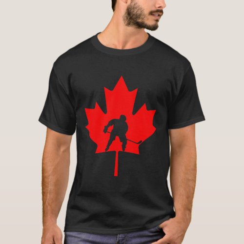 Canada Day Maple Leaf Hockey  for Canadian fan T_Shirt