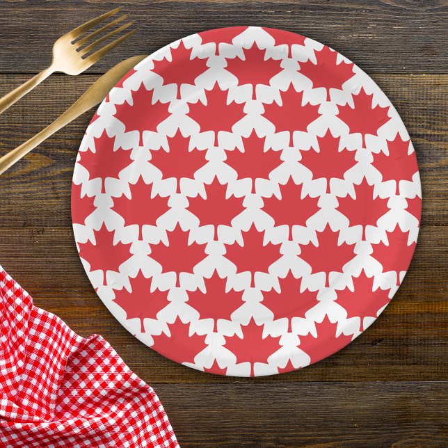 Canada Day Maple Leaf Paper Plates (Creator Uploaded)