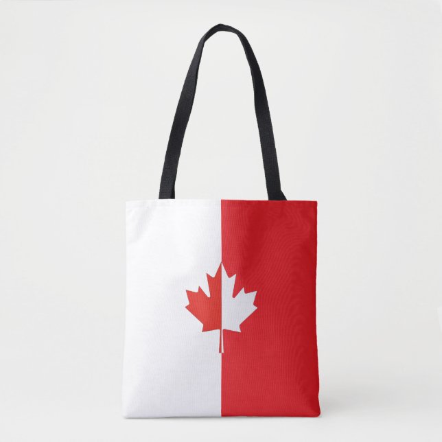 Canada Day Maple Leaf Red & White Tote Bag (Front)