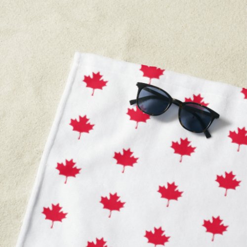 Canada Day Mapleleaf White Beach Towel