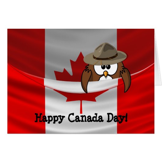 Canada Day owl Cards (Front Horizontal)