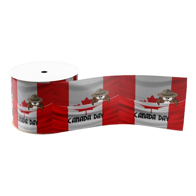 Canada Day owl Grosgrain Ribbon (Spool)