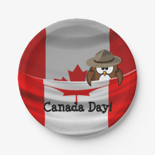 Canada Day owl Paper Plates