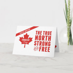 Canada Day Party Invitation, True North Invitation