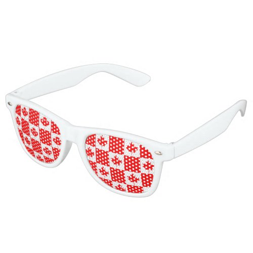 Canada Day party shades with Canadian flag print