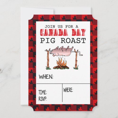 Canada Day Pig Roast Invitation