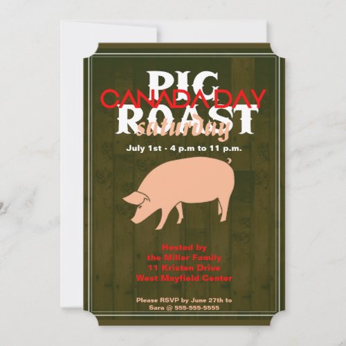 Canada Day Pig Roast Invitation