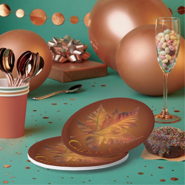 Canada Day Plates Canada Maple Leaf Paper Plates (Multi)