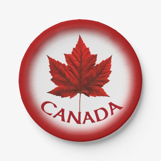 Canada Day Plates Festive Canada Flag Paper Plates (Front)