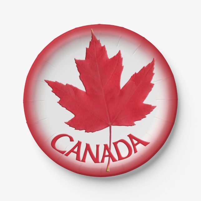 Canada Day Plates Festive Canada Flag Paper Plates (Front)