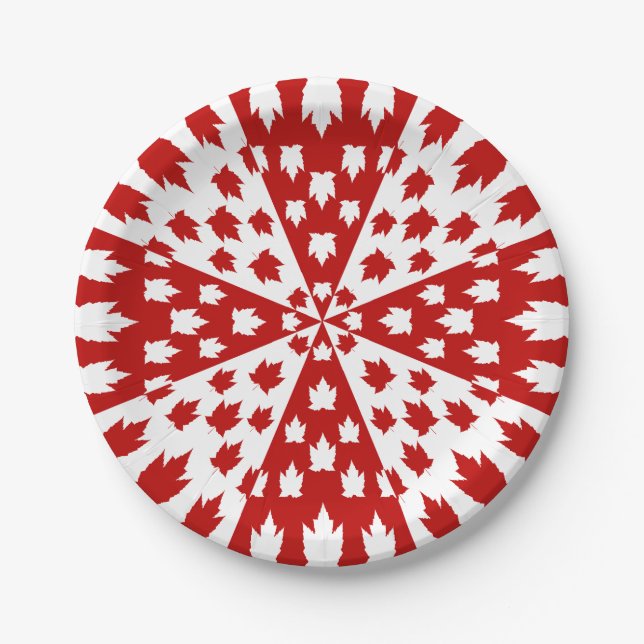 Canada Day Plates Festive Canada Flag Paper Plates (Front)