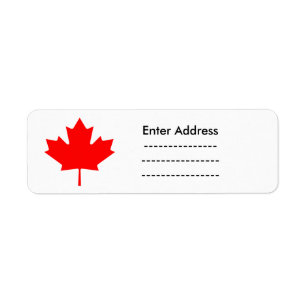 Canada Day red maple leaf label sticker