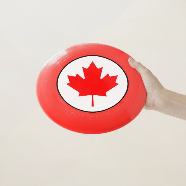 Canada Day Red White Canadian Maple Leaf Wham-O Frisbee (In Hand)