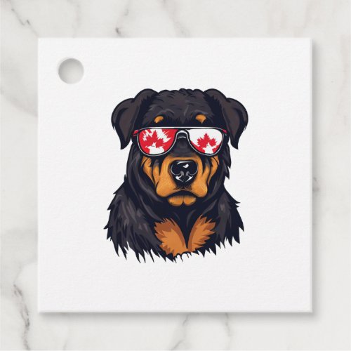 Canada Day Rottweiler Favor Tags