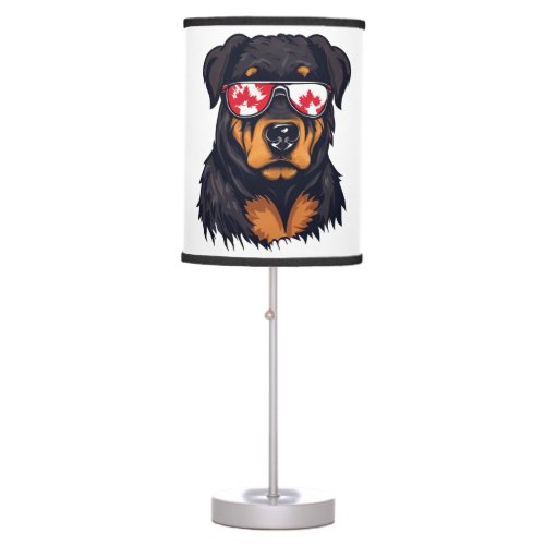 Canada Day Rottweiler Table Lamp