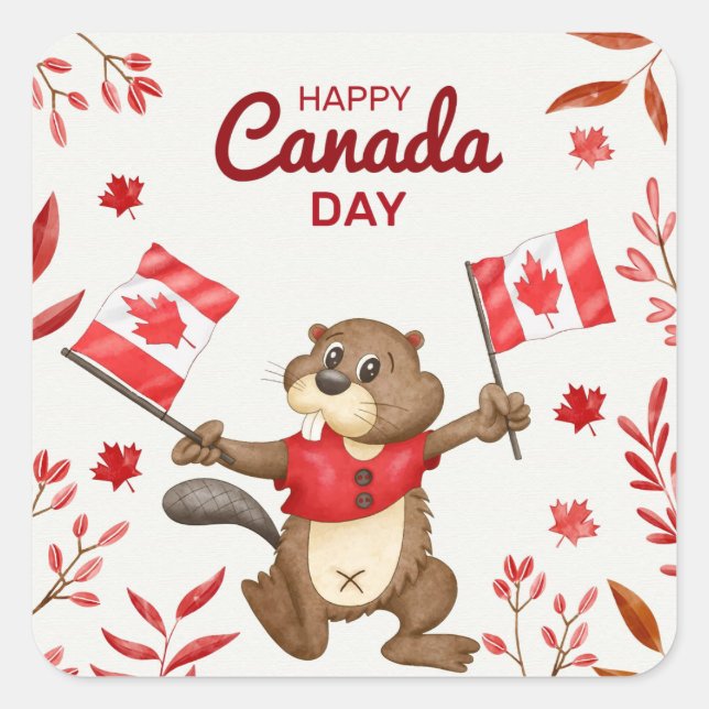 Canada Day  Square Sticker (Front)