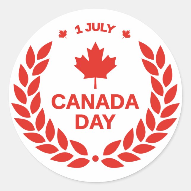 Canada Day Stickers July 1st (Front)