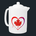 Canada Day Teapot<br><div class="desc">Show your patriotism with this eye-catching pattern! It's a fun and funky way to dress up decor,  gifts,  apparel,  and household items for the occasion. Check out my store for more pattern items and gift ideas,  or combine items to create an interesting gift package!</div>