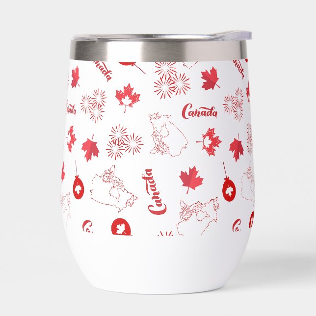 Canada Day Thermal Wine Tumbler (Left)