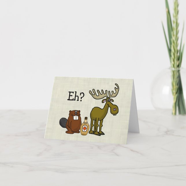 Canada Day Trio: Beaver, Moose, Syrup Card         (Front)