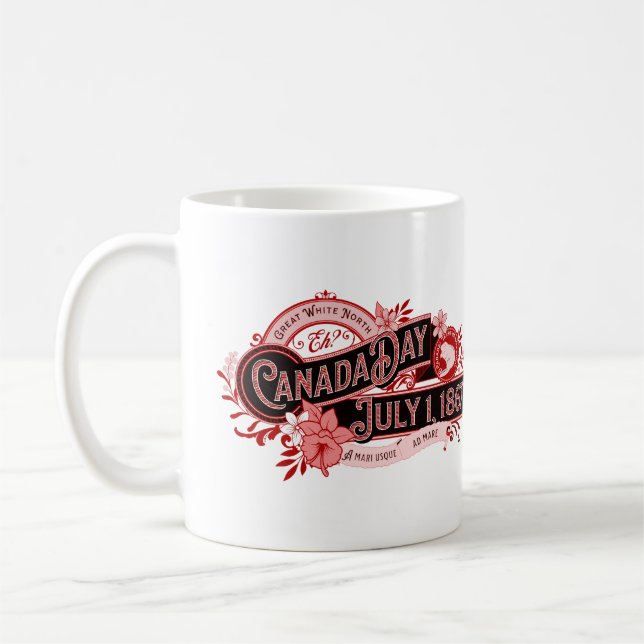 Canada Day Vintage Signage Coffee Mug (Left)
