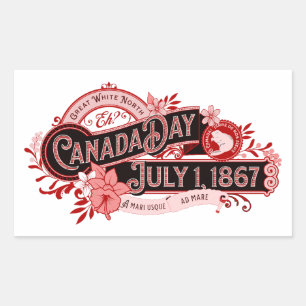 Canada Day Vintage Signage Rectangular Sticker