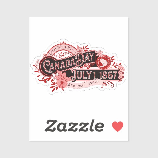 Canada Day Vintage Signage Sticker (Sheet)
