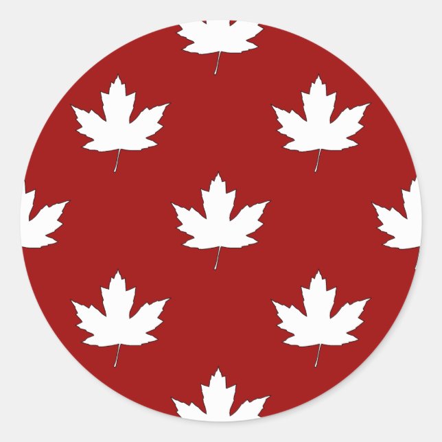 Canada Day White Maple Leaf Pattern Sticker (Front)