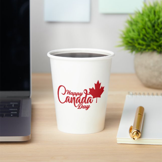 Canada Day with Maple Leaf Paper Cups (Insitu)