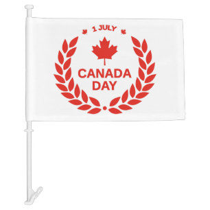 Canada Day Wreath Car Flag