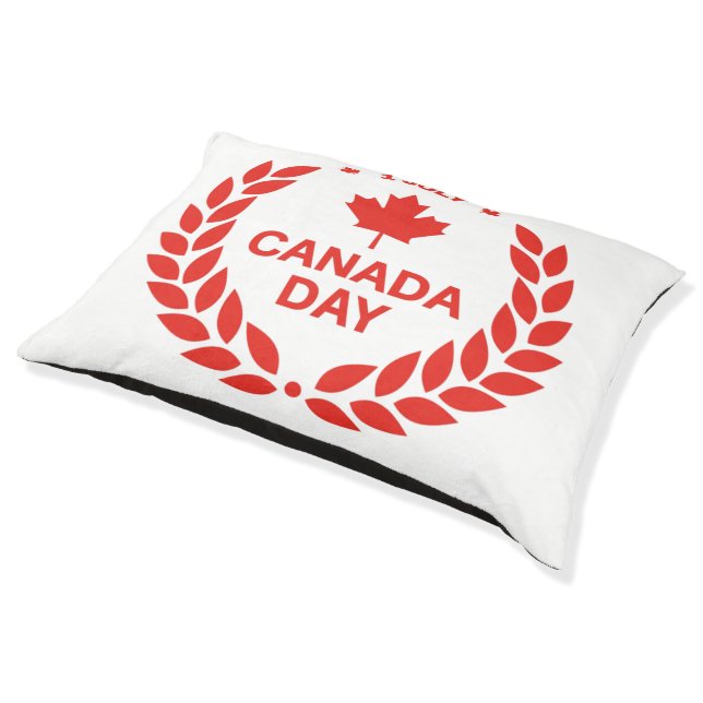 Canada Day Wreath Dog Bed (Angled)