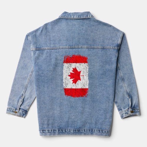 Canada Distressed Maple Leaf Canadian Flag Citizen Denim Jacket