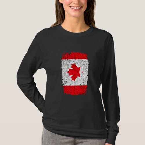 Canada Distressed Maple Leaf Canadian Flag Citizen T_Shirt