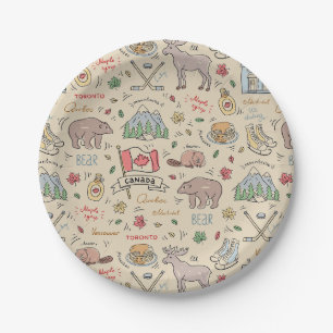 Canada Doodles Paper Plates