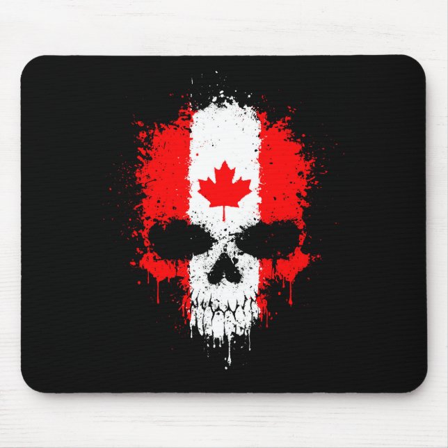 Canada Dripping Splatter Skull Mouse Pad (Front)