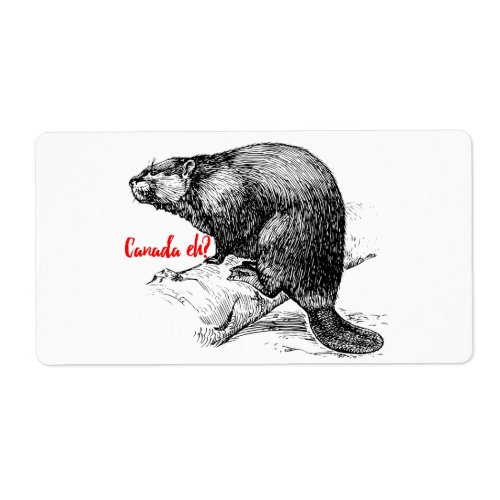 Canada Eh  Beaver Sticker label Lighthouse Route