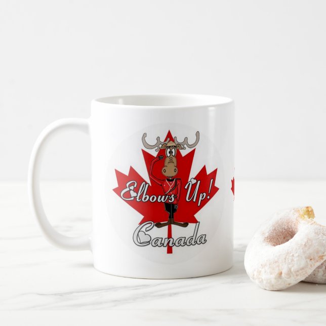 Canada Elbows Up Coffee Mug (With Donut)