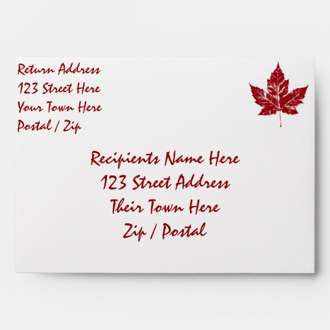 Canada Envelopes Personalized Cool Canada Envelope (Front)