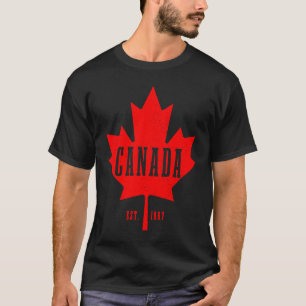 Canada Est 1867 Maple Leaf Canadian Flag Pride Roo T-Shirt