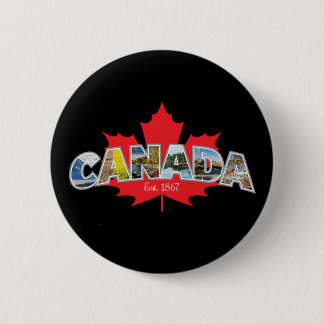 "Canada Est. 1867" With Maple Leaf Graphic Button